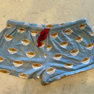 Forever 21 Blue Shorts with Cute Ramen Print